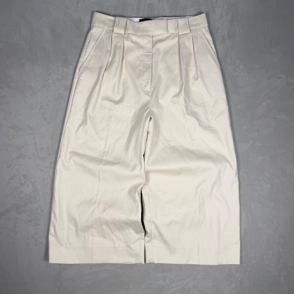 Modern Women Banana Republic Pleated Wide Leg Culotte Pants Cream 12P